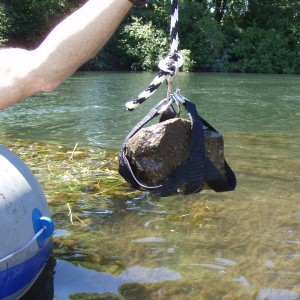 Backup anchor with rock.