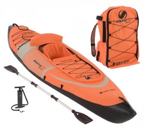 Package includes paddle, pump and backpack/seat.