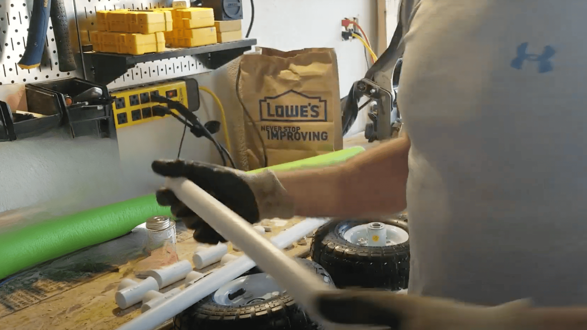 cut the 10 section of 3 4 pvc
