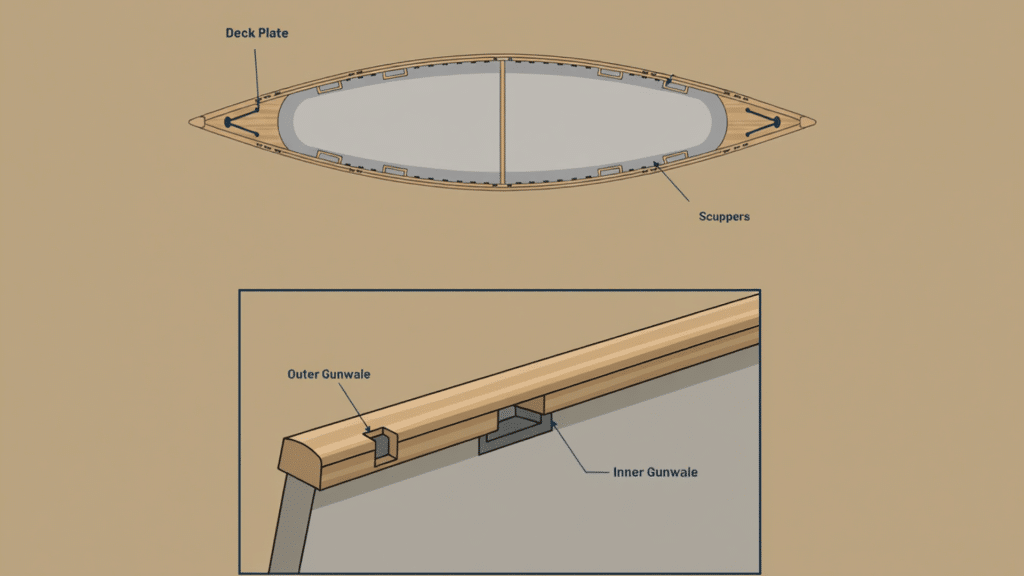 upper structure of a canoe