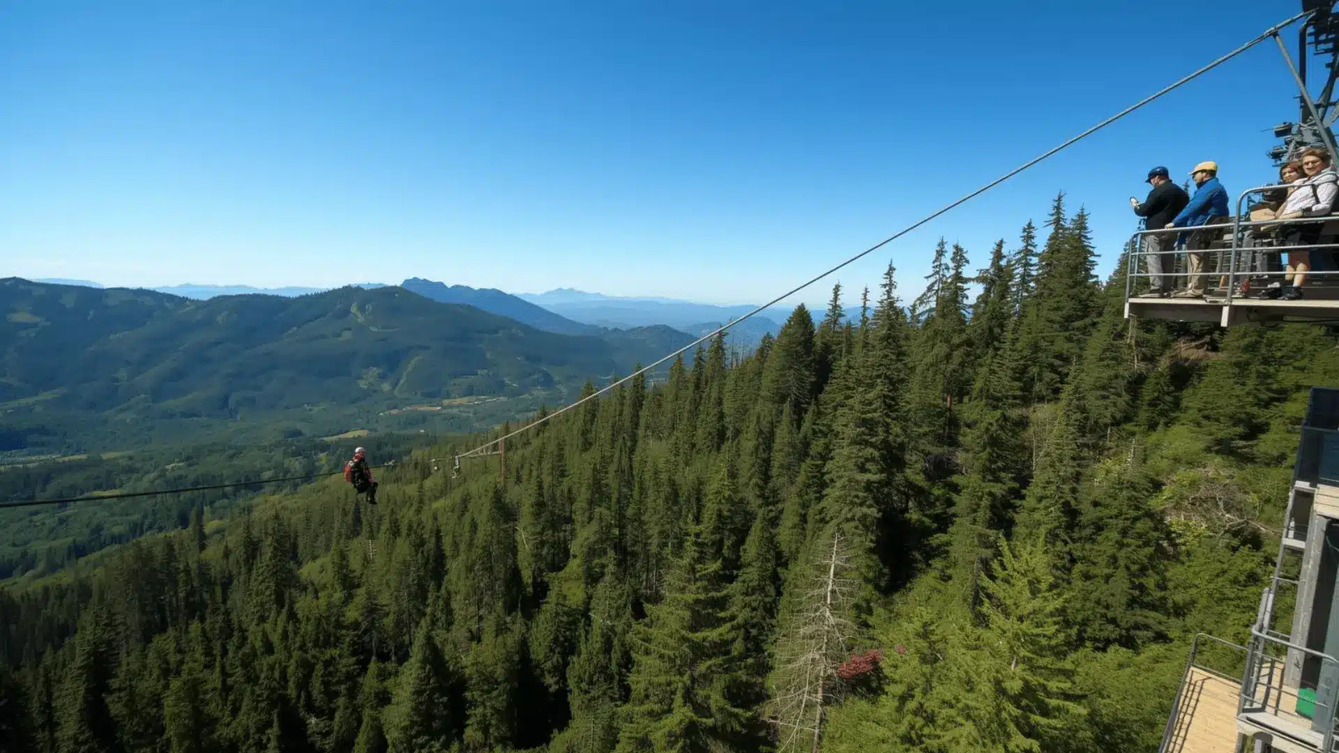 A clear blue sky above, perfect for zipline tours in Buena Vista and Idaho Springs, showcasing stunning natural views