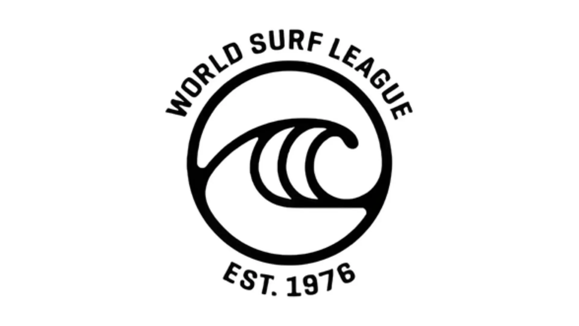 Logo of the World Surf League, showcasing a dynamic wave design with the league’s name prominently displayed.