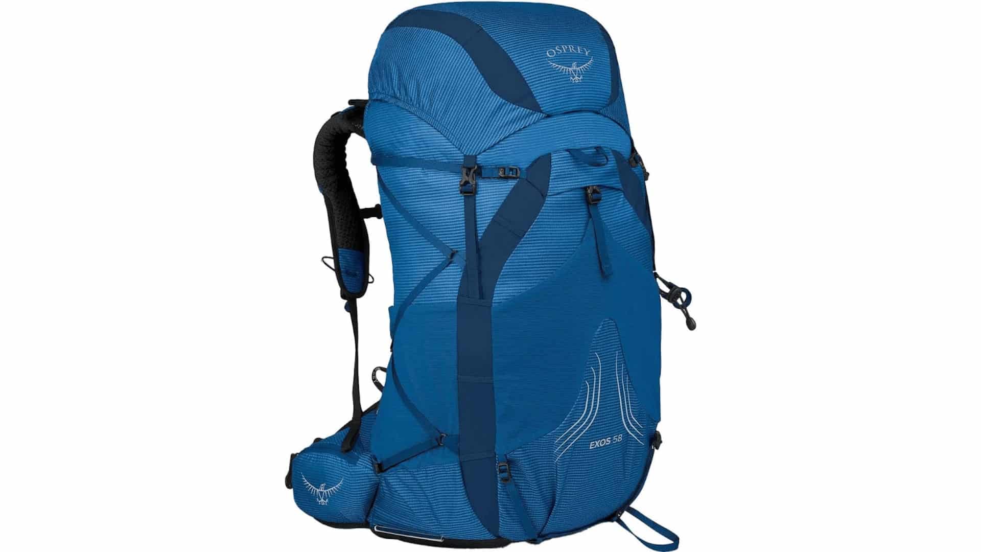 Osprey Exos 58 lightweight backpacking backpack with AirSpeed mesh back panel designed for multi-day and thru-hiking trips.