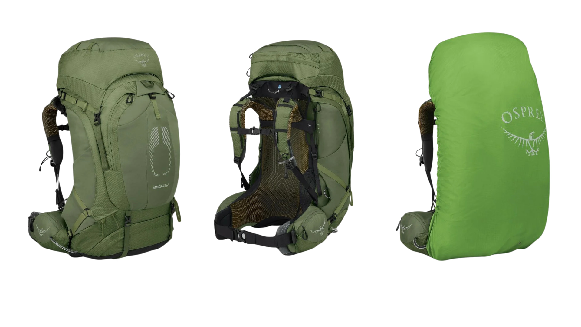 sprey atmos ag 65 backpacking pack green.