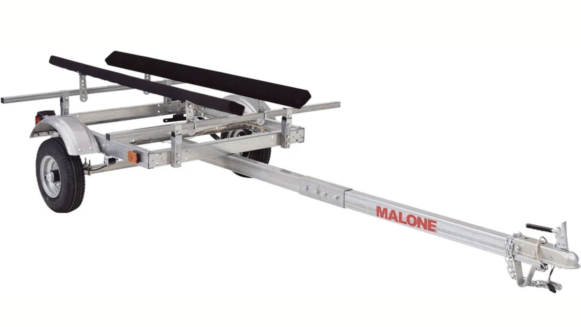 Malone EcoLight kayak trailer carrying one or two kayaks, compact and lightweight