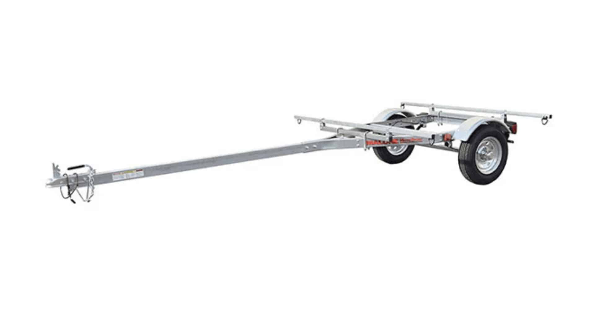Malone MegaSport LowBed trailer with low bars for large kayaks