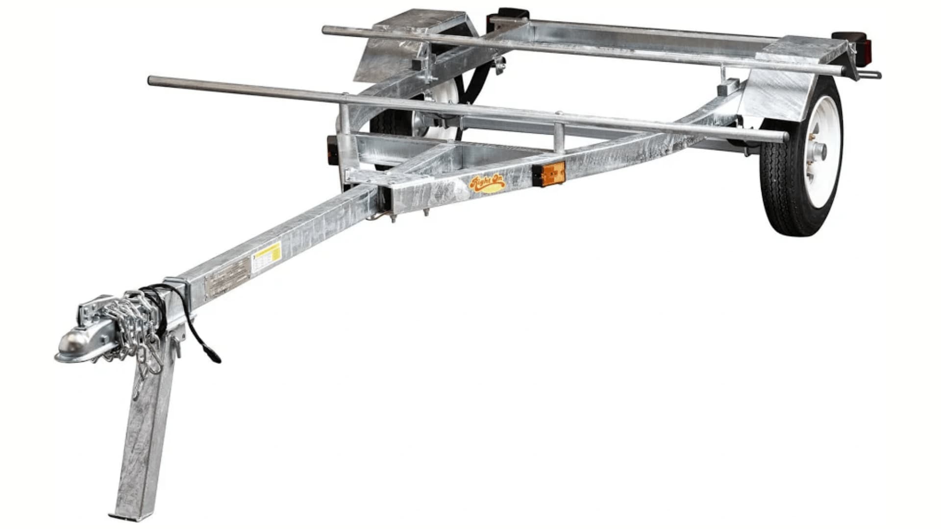 Right-On Ruff Sport kayak trailer with galvanized frame and crossbars