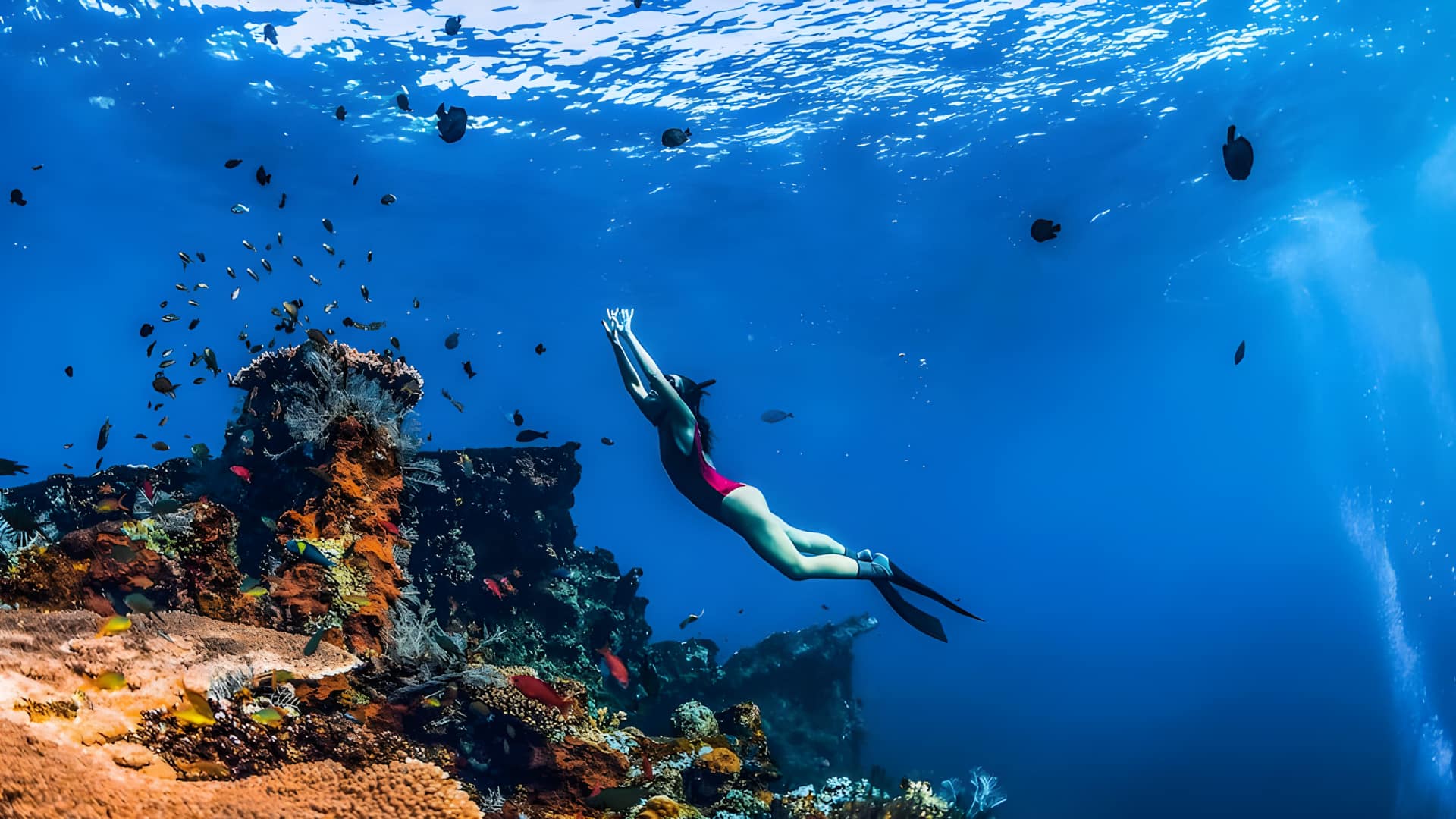snorkelling in Amed, Bali, Indonesia