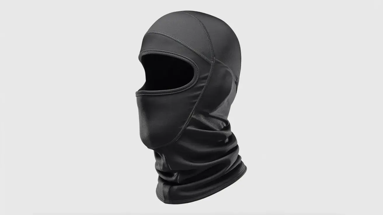 Black thermal balaclava face mask with full head and neck coverage
