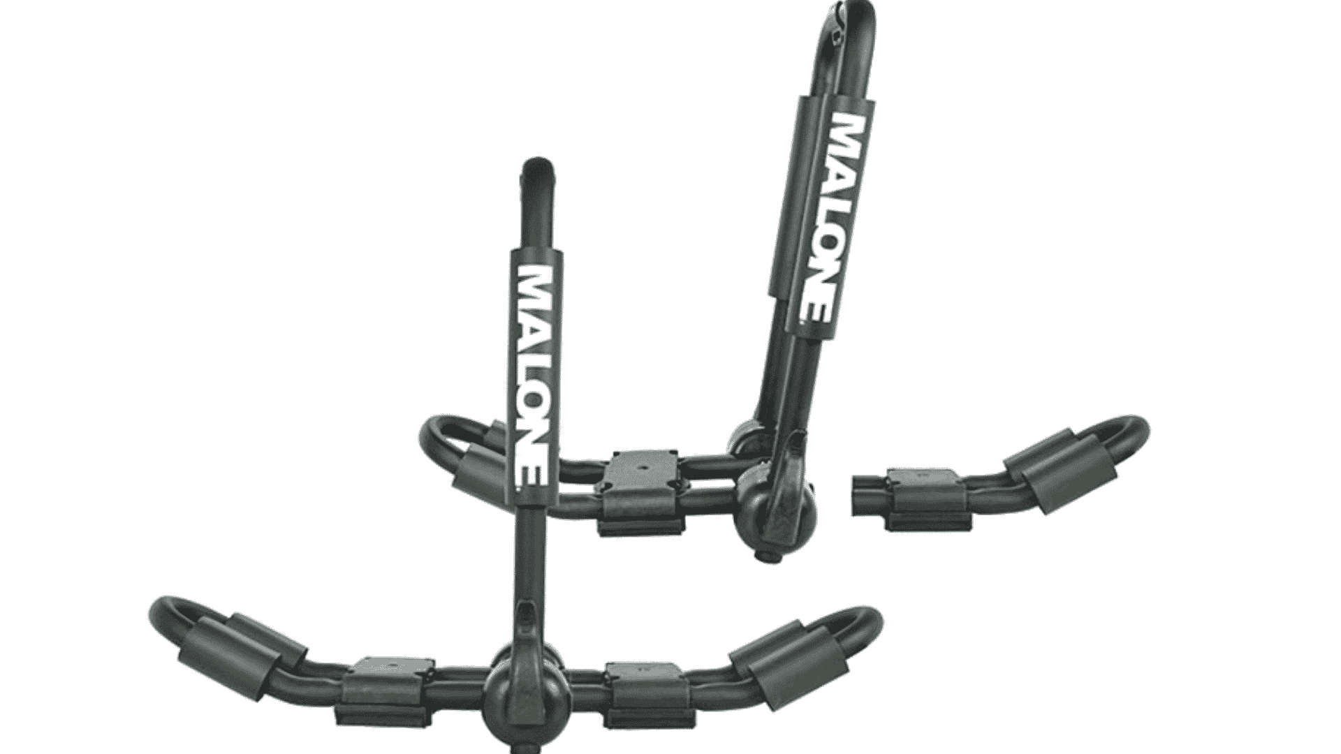 Malone FoldAway 5 multi-watercraft rack with padded arms and foldable design for carrying multiple kayaks or paddleboards
