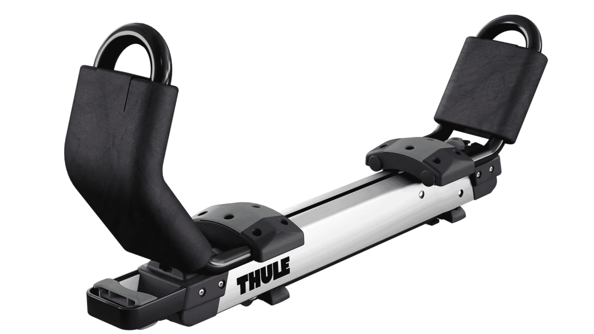 Thule Hullavator Pro kayak rack with cushioned arms and sliding track for easy roof loading