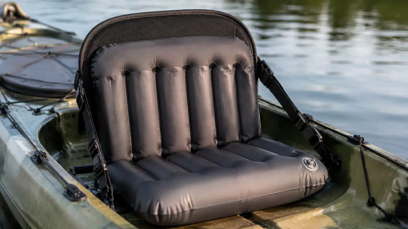 Inflatable adjustable kayak seat pad