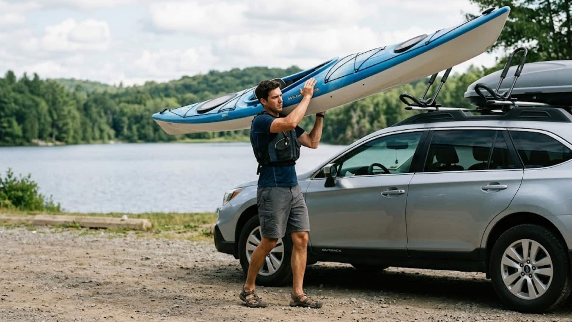 person-using-shoulder-lift-technique-to-load-lightweight-kayak-on-roof-rack