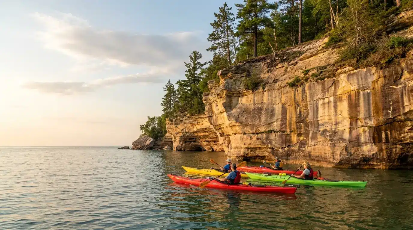 Small group kayak tour at Pictured Rocks