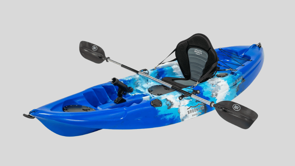 Brooklyn Kayak FK184 tandem sit-on-top kayak with dual seating and rod holders.