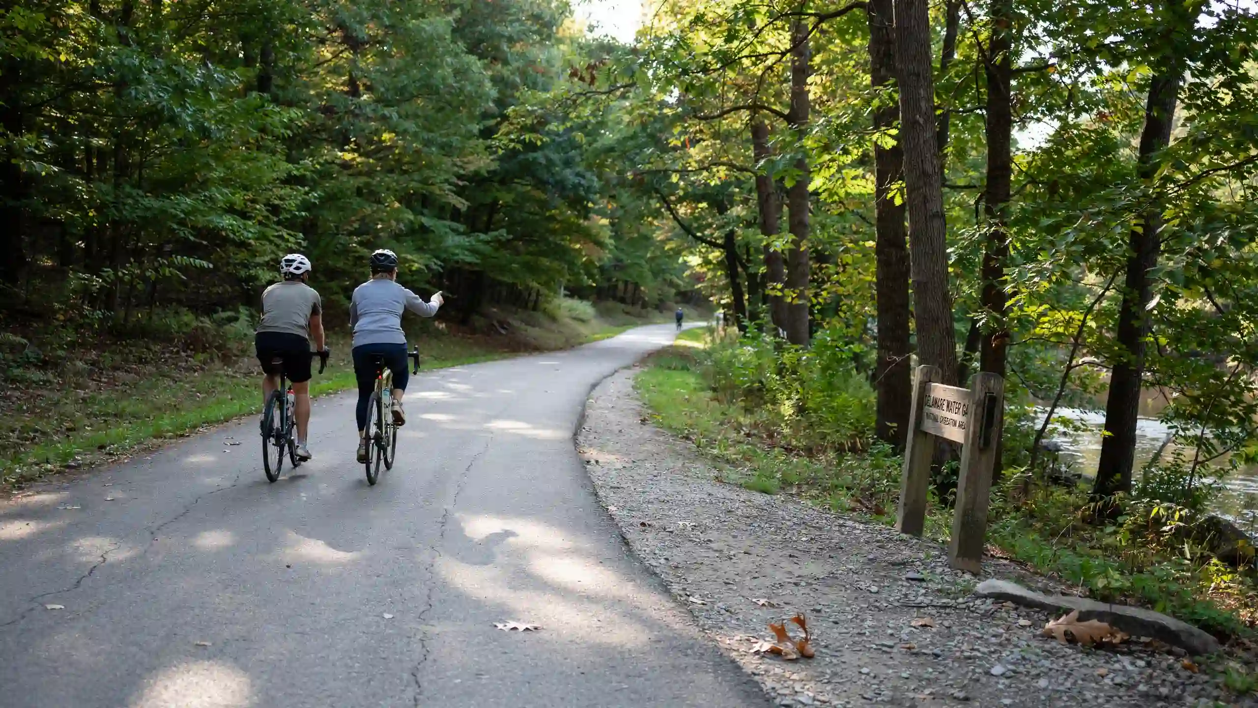 cycling along Delaware Water Gap river trail New Jersey
