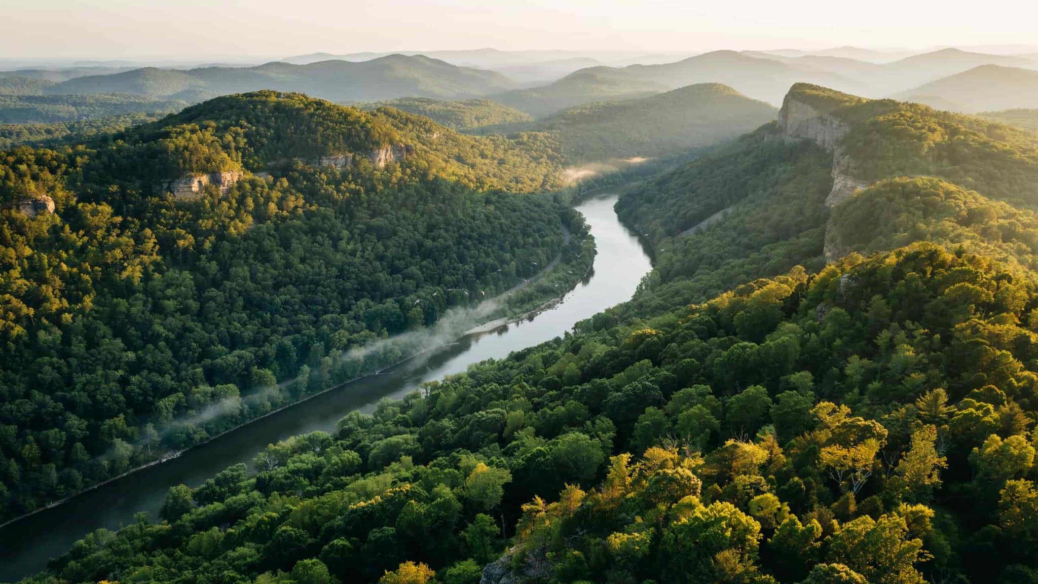 Delaware Water Gap aerial view