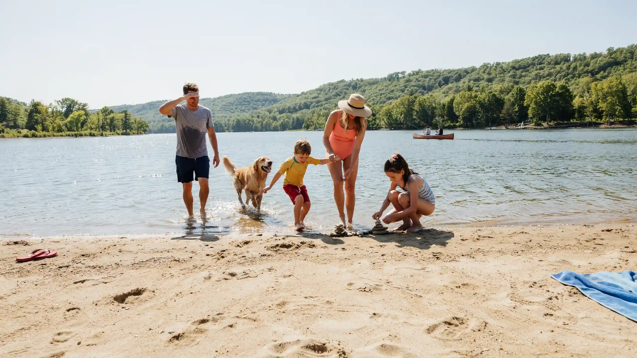 Delaware Water Gap beach along the Delaware River