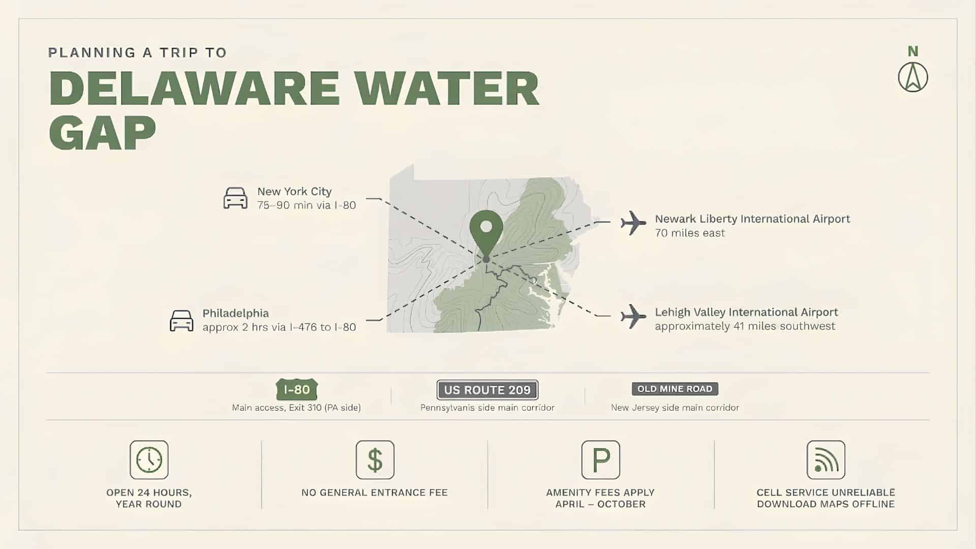 Delaware Water Gap travel map
