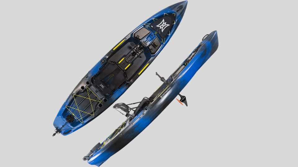 Perception Pescador Pilot 12 pedal-drive sit-on-top kayak with stadium-style seat.
