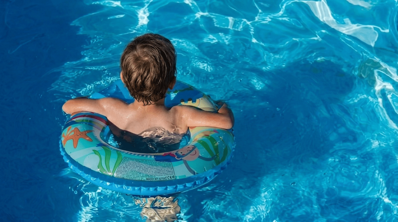 A child swimming