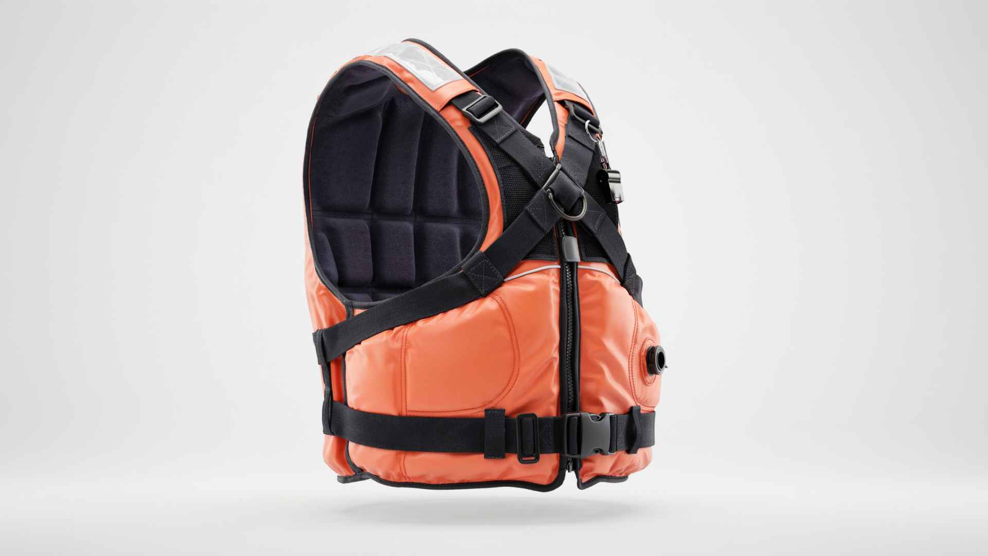 Hybrid foam inflatable vest on white background