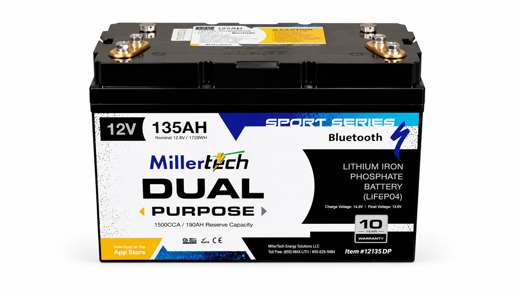 MillerTech 12V 135Ah Dual Purpose Lithium