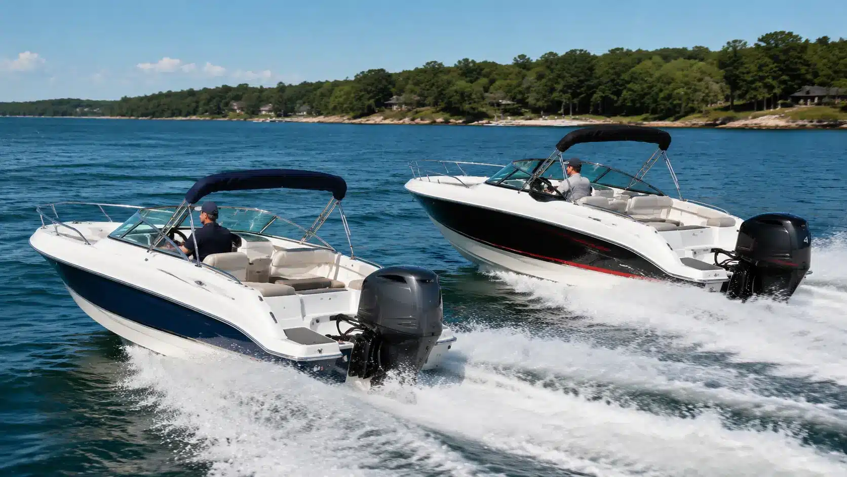 Motorboats in water