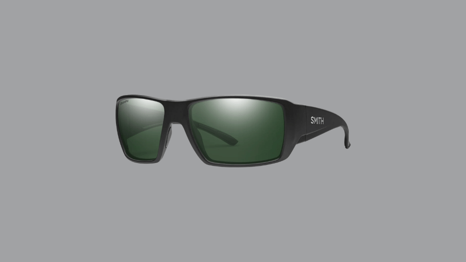 Smith Optics Guide's Choice XL polarized sunglasses featuring large frame on a plain background
