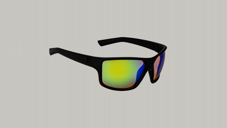 Strike King S11 Optics Clinch polarized fishing sunglasses on a plain background