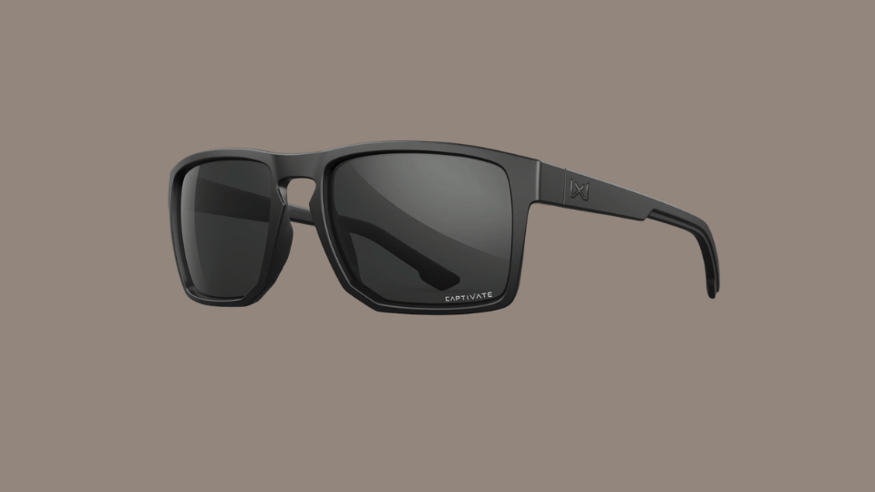 Wiley X Founder polarized fishing sunglasses on a plain background