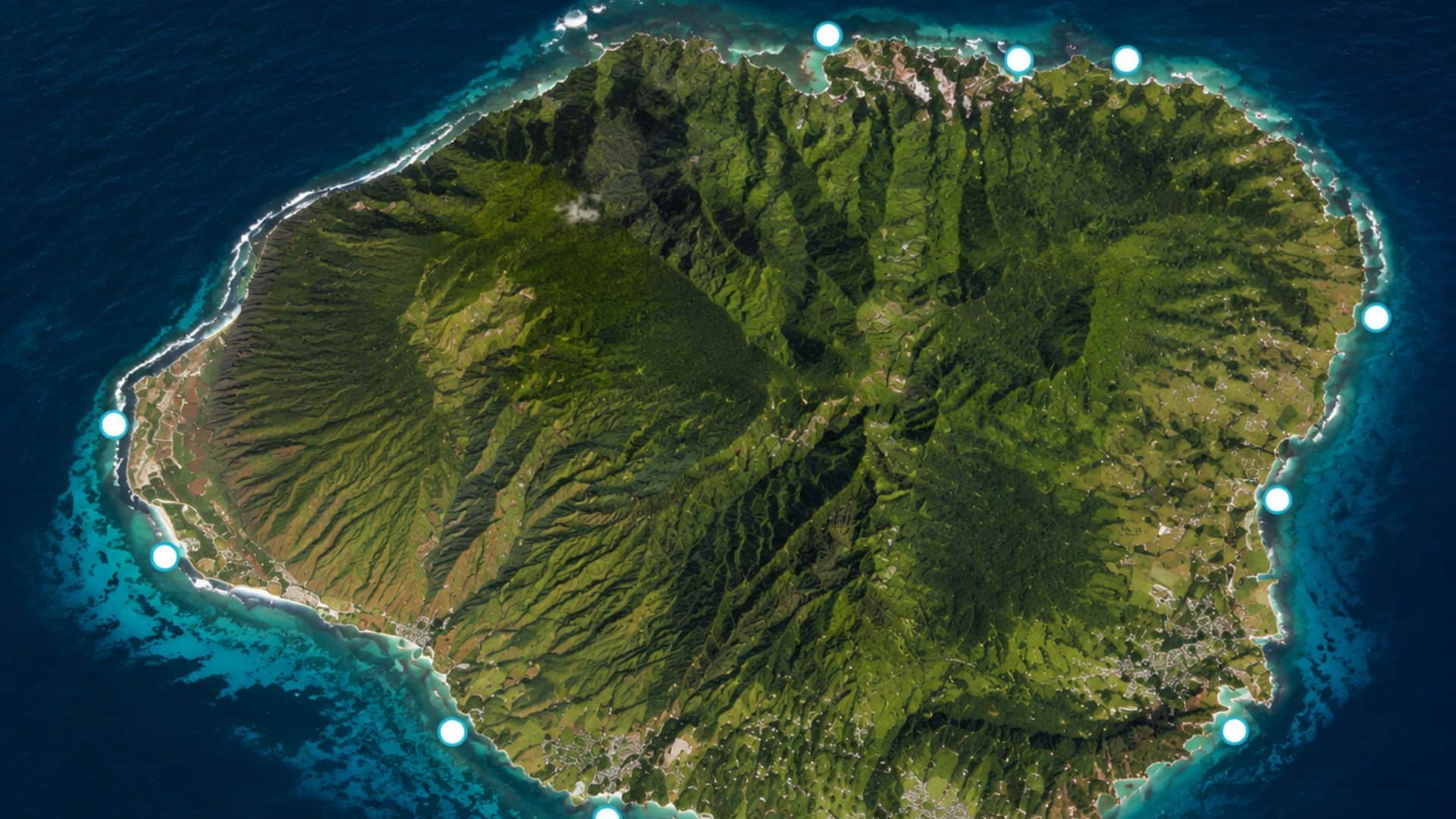 satellite map of Kauai showing the best snorkeling spots with ocean views, island terrain, and location markers under a bold heading