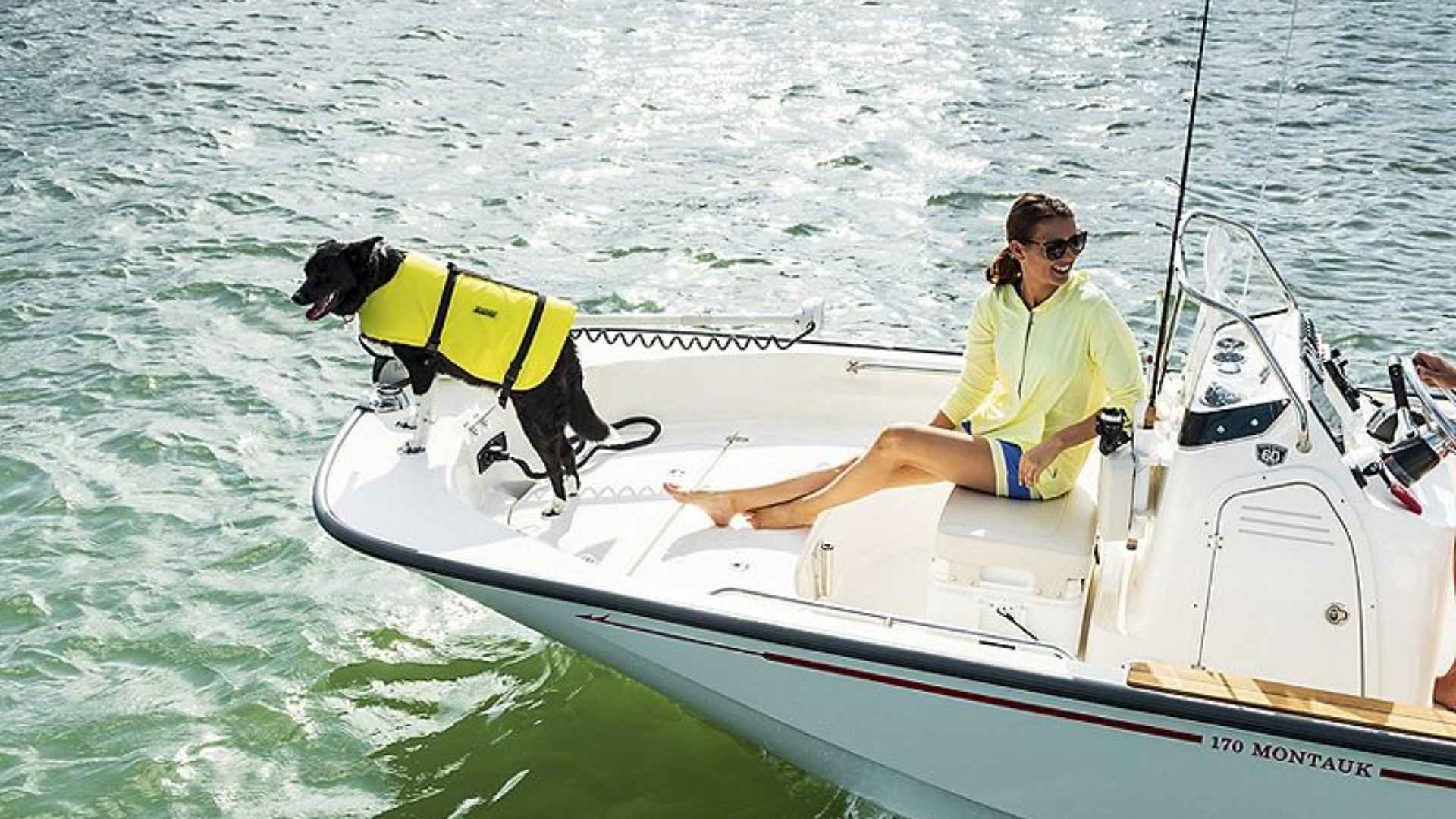 Boston Whaler 170 Montauk boat on open water, top pick for durability