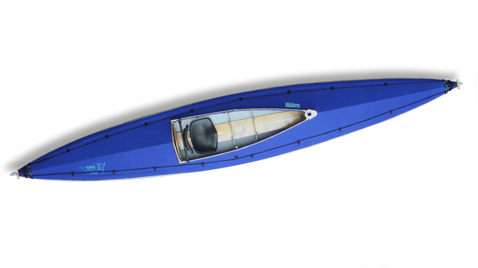 Klepper Aerius 490 Classic skin-on-frame folding sea kayak with ash wood frame and Hypalon skin