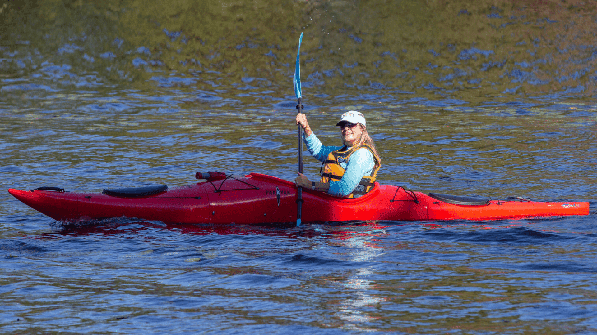 Pakayak Bluefin 14 modular hard-shell kayak that breaks down into six nesting watertight sections