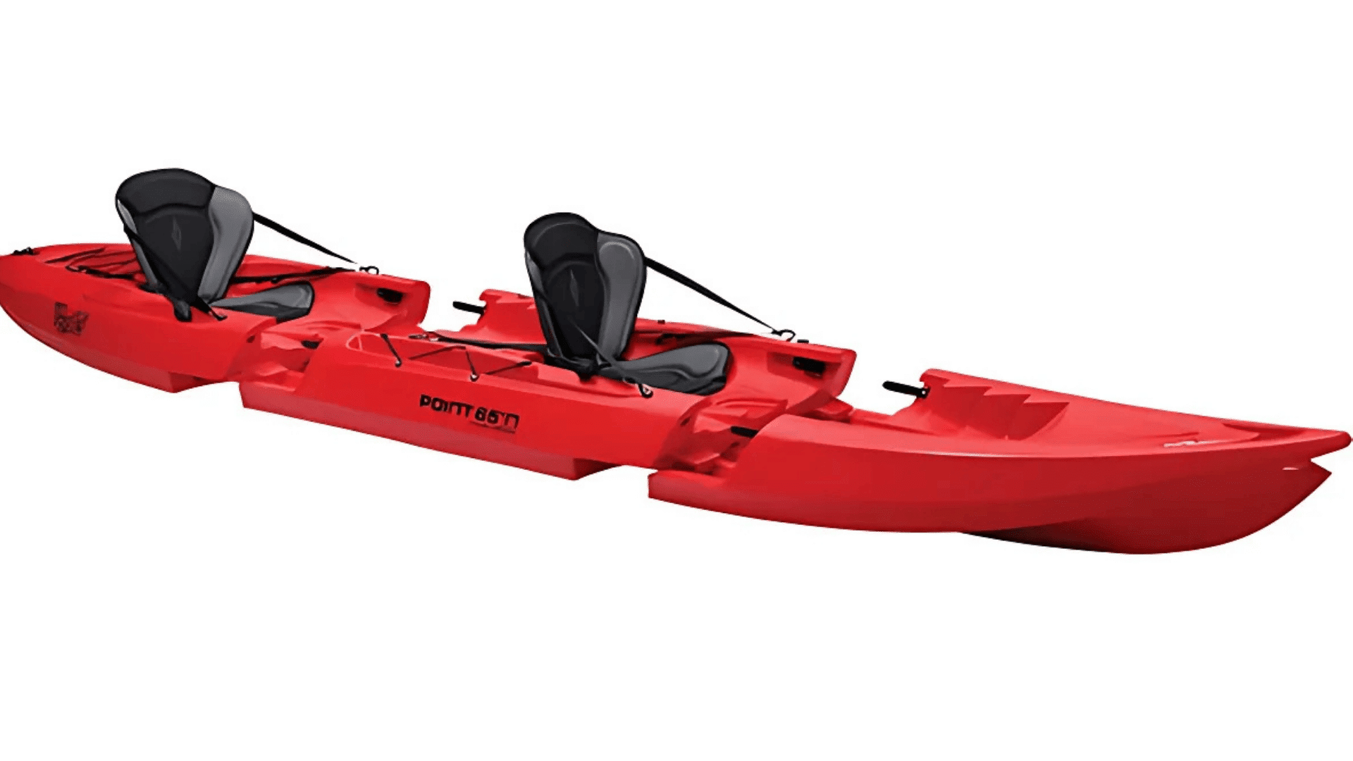 Point 65 Tequila GTX modular rotomolded kayak that converts between solo and tandem paddling setups